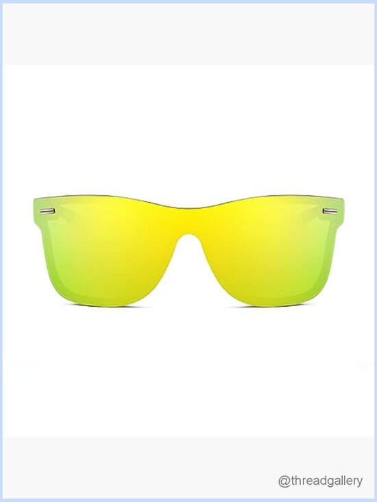 Rimless Mirrored Sunglasses Reflective UV400 Protection Square main image 7